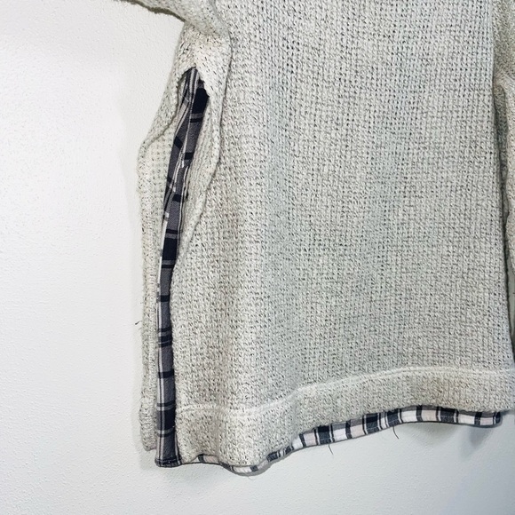 Sanctuary Light Gray Plaid Lined Wool Blend Knit Pullover Sweater Small Women’s - Picture 6 of 12